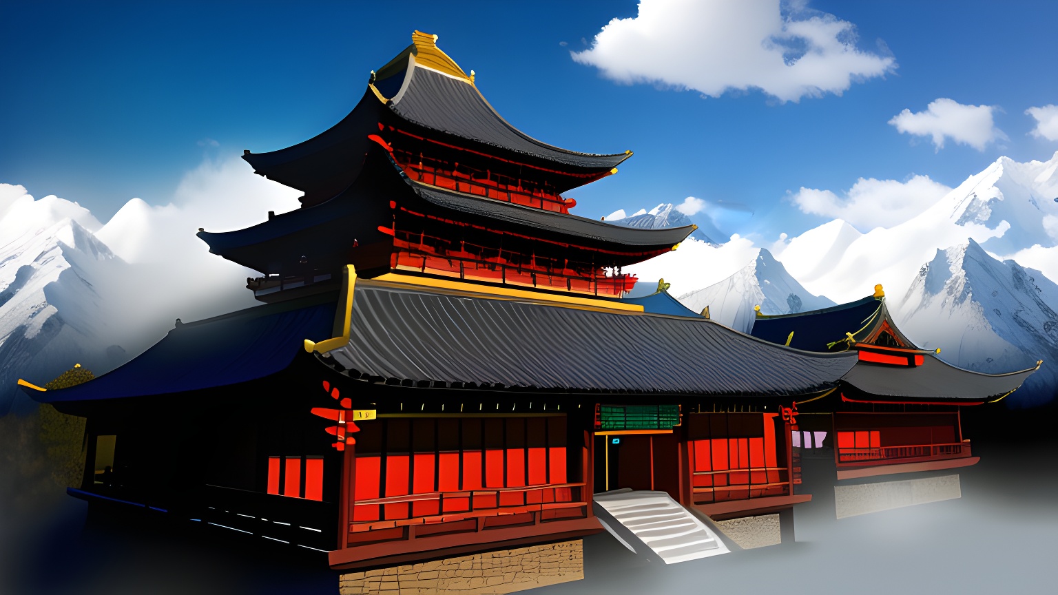 AN素材场景背景ae古代修仙玄幻森林-沙雕动画素材