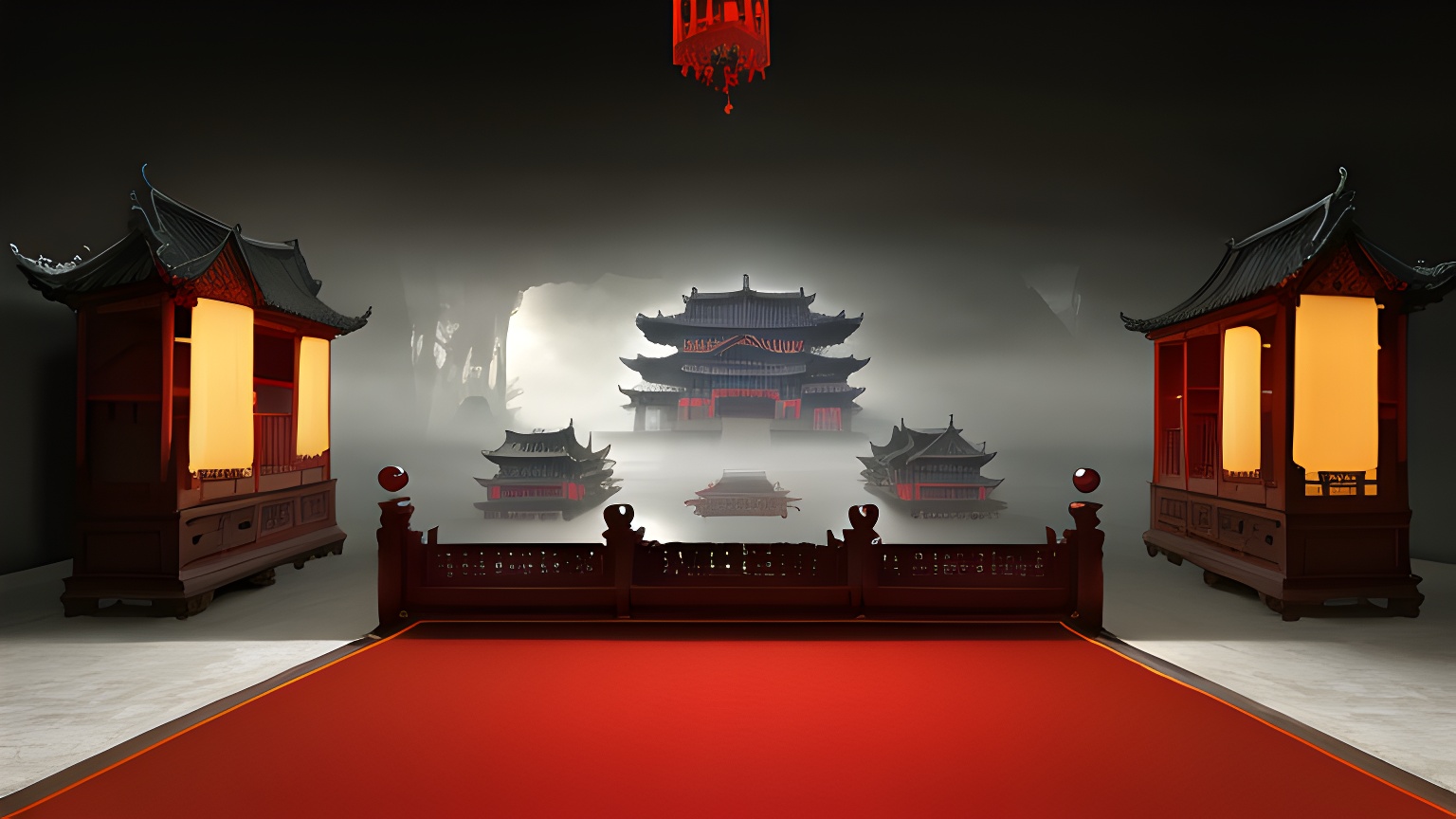 an和ae古代建筑室内环形大厅-沙雕动画素材