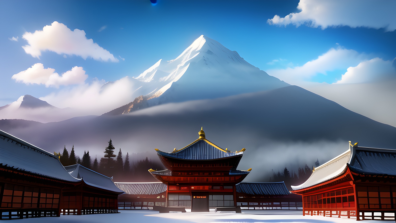 AN素材场景背景ae古代魔幻修炼室外场景-沙雕动画素材