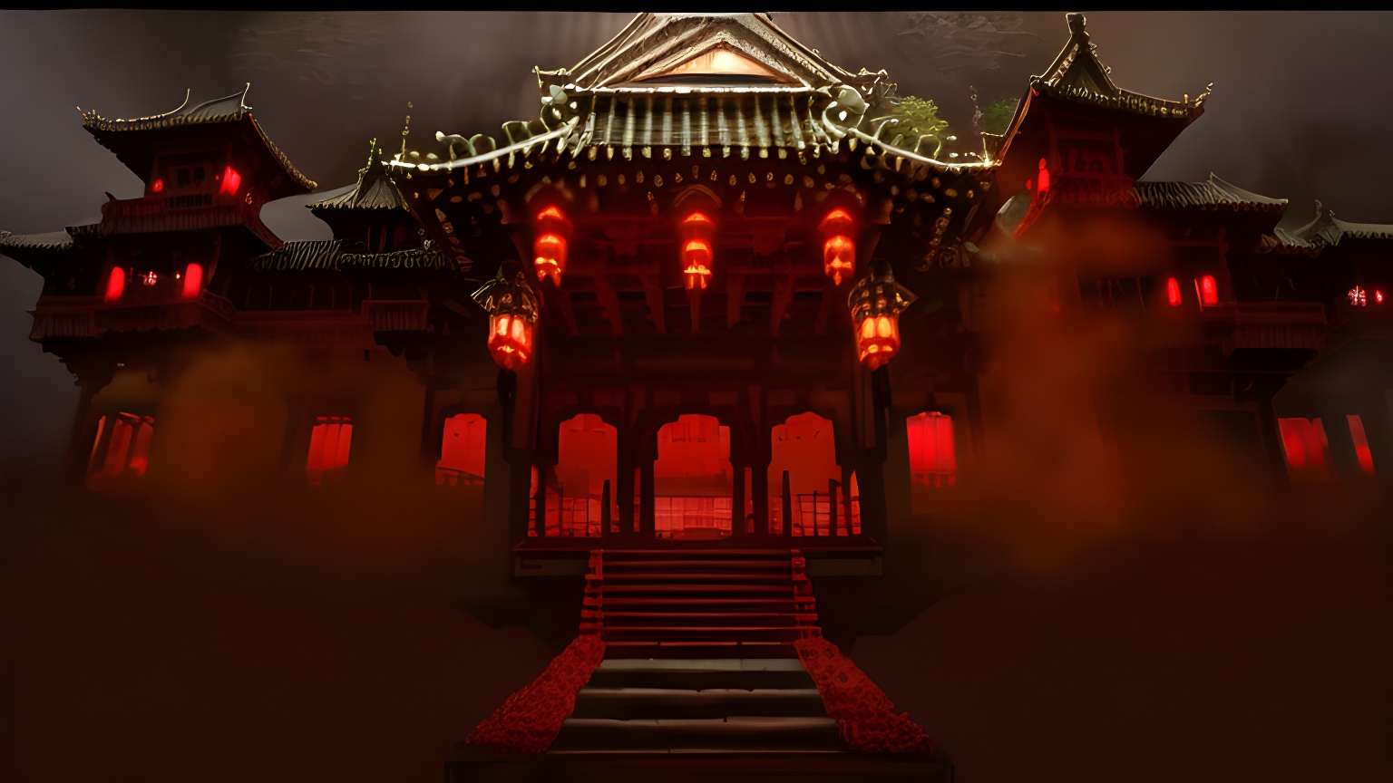 an和ae古代建筑大门外面-沙雕动画素材