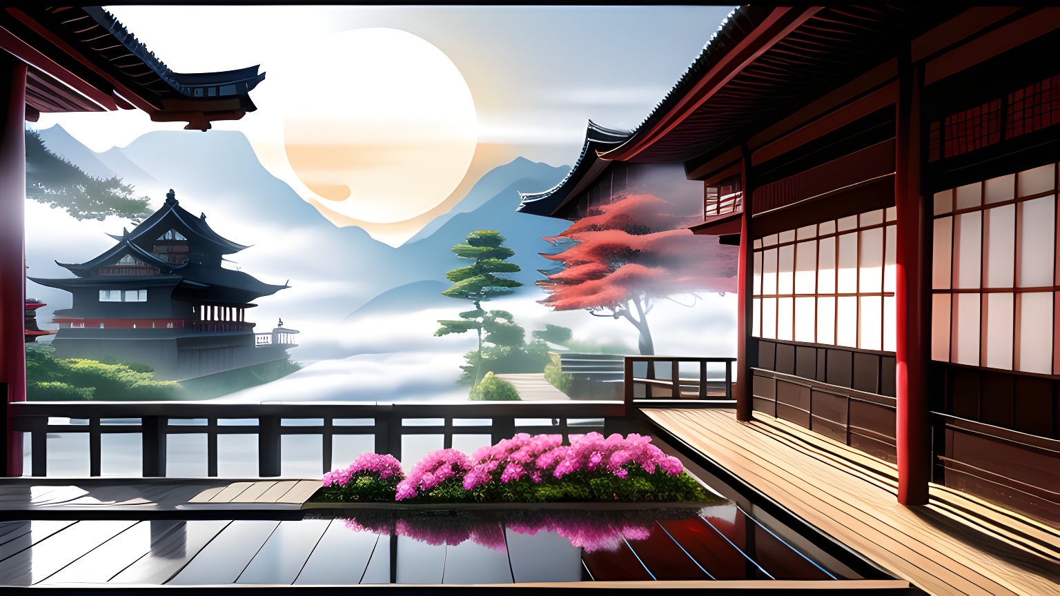 an和ae素材修仙雾山自然风景室外-沙雕动画素材
